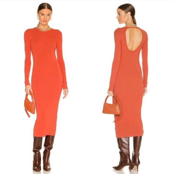 A.L.C. Dresses & Skirts - A.L.C. Conley Knit Cut Out Long Sleeve Bodycon Sweater Midi Dress